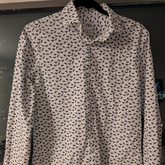 Zara men's bird patterned dress shirt - Picture 1 of 1